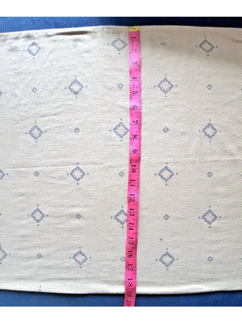 Sheridan Home KING Size Pillowcase Blue Cream Jacquard 100% Cotton Bedding NICE